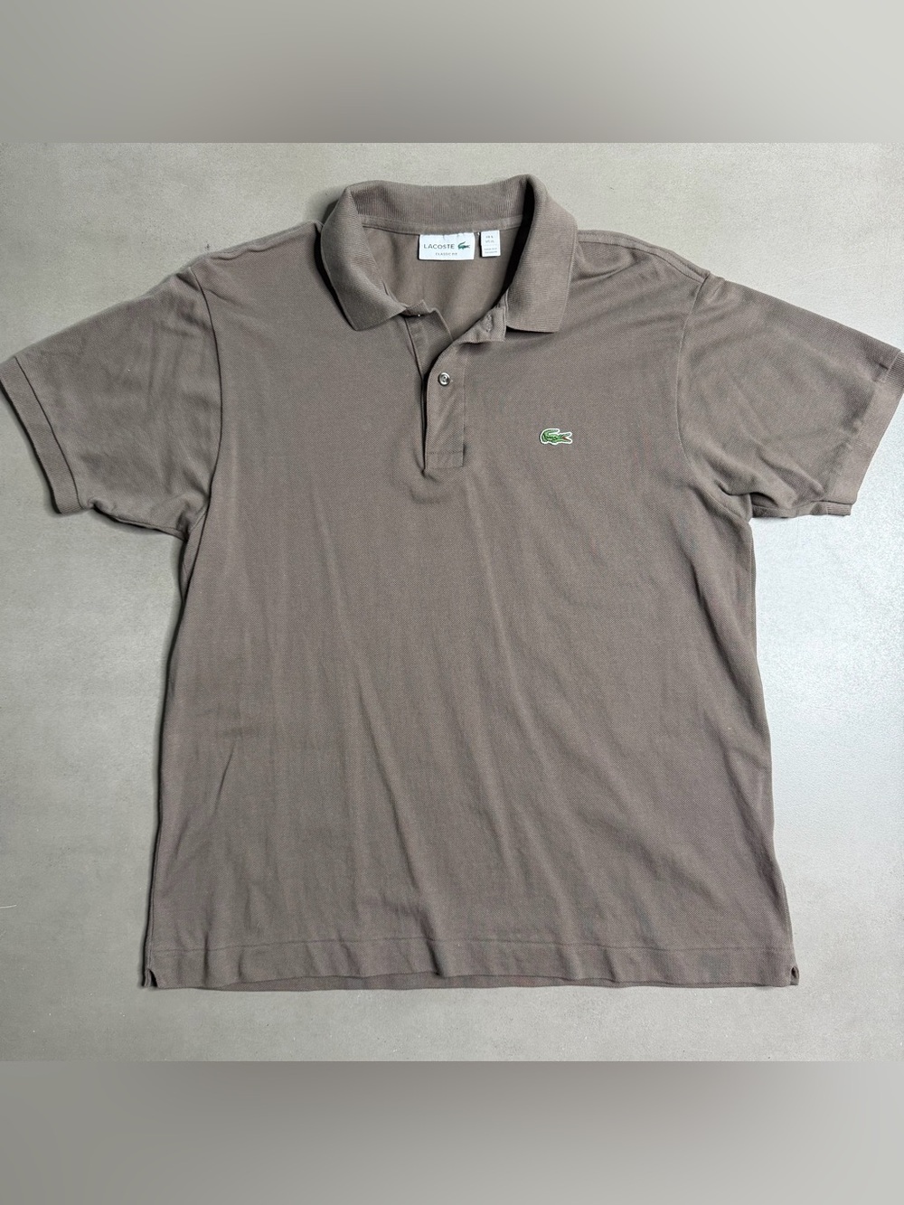 Lacoste Classic Fit Short Sleeve Polo Shirt - Warm Grey/Brown - 6